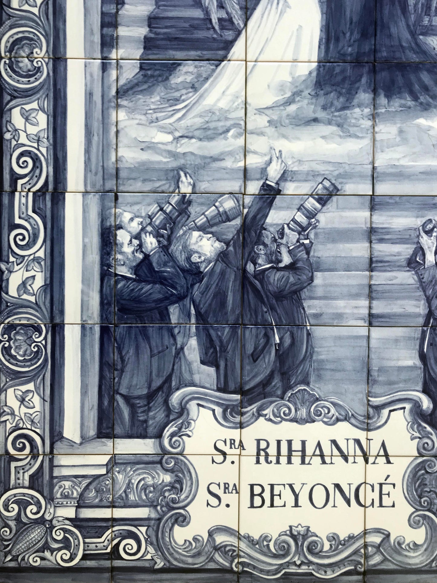 "The Immortals". Customized tile mural in classical Portuguese style. (New York)