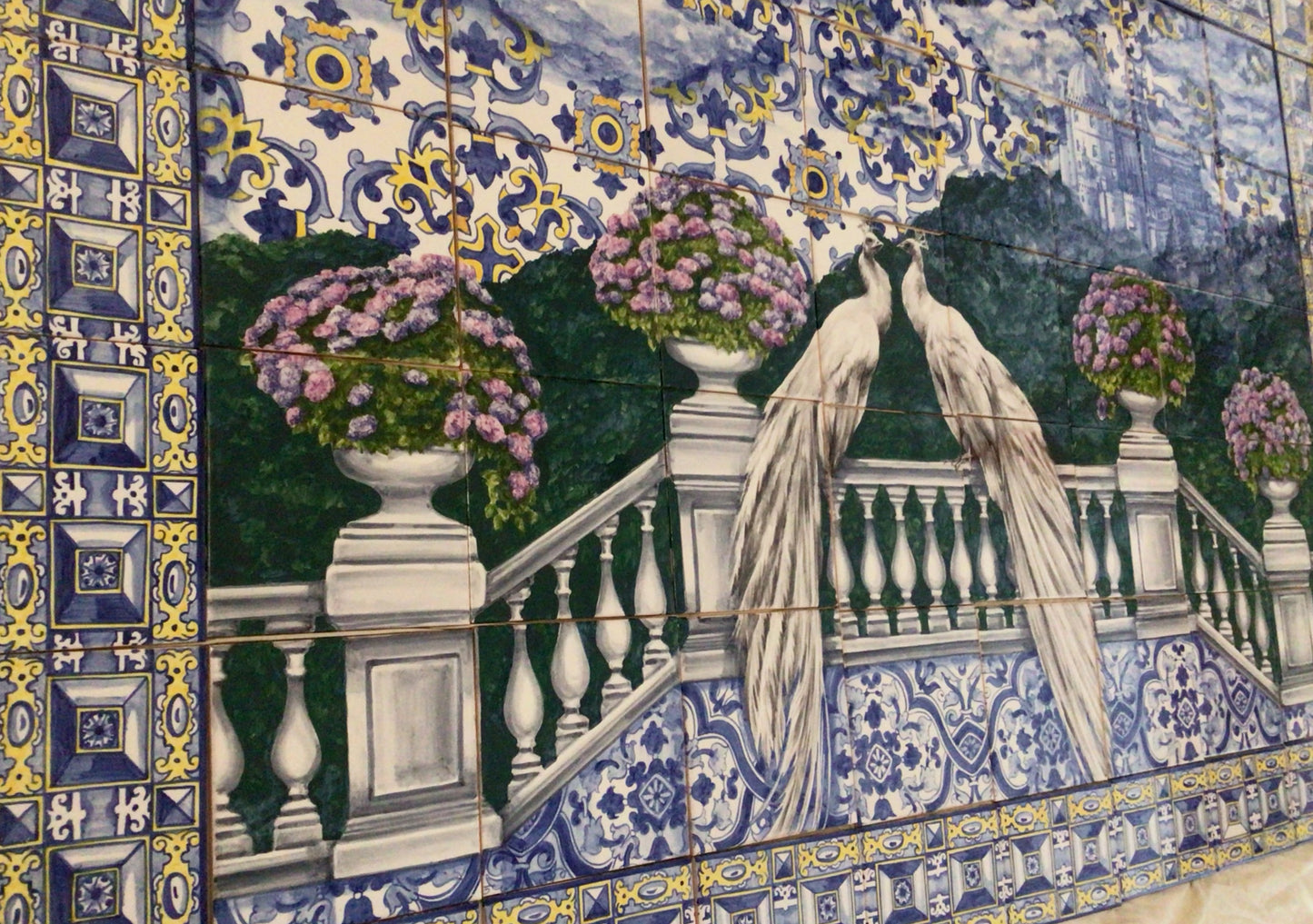 "Sintra". A set of 70 glazed ceramic tiles. Patio project.