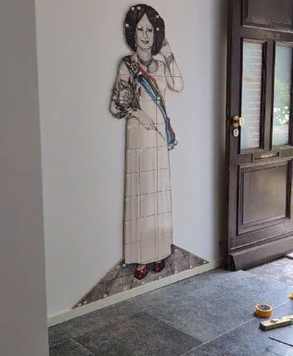 "Evita". A set of 20 individual tiles. Hallway project (Netherlands)