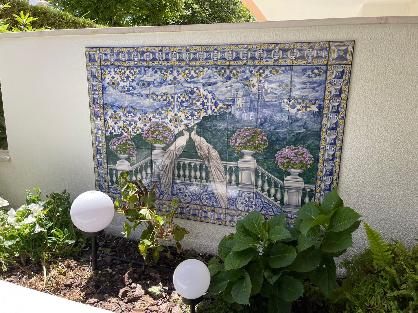 "Sintra". A set of 70 glazed ceramic tiles. Patio project.