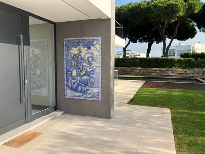 "Saint George and The Dragon". A set of 117 individual tiles. Outdoor project (Algarve, Portugal)
