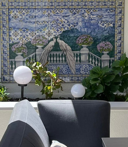 "Sintra". A set of 70 glazed ceramic tiles. Patio project.
